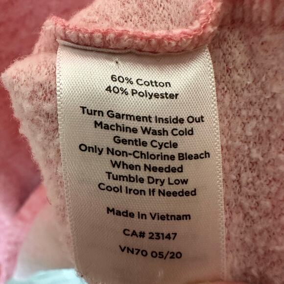 Talbots sweatshirt V-Mochneck collared button detail two pockets pink Cozycore - Picture 7 of 11